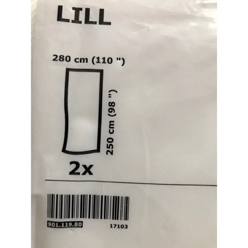 IKEA LILL Pair of White Mesh Curtains 17103 280cm x 250cm 110